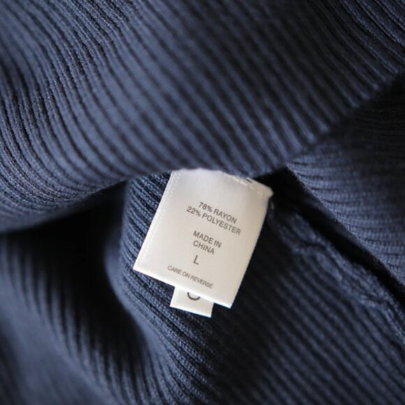 Brand New Ribbed Chain Dark Blue Sweater, size L/M, stretchy. - Picture 5 of 7